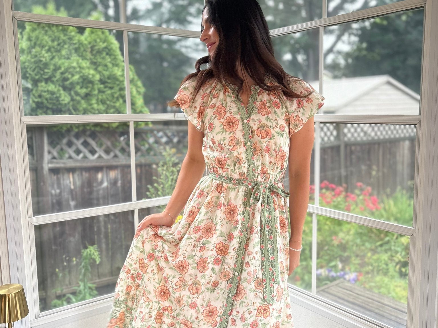 Hera Short Sleeve Belted Midi Dress - Love and Lee Apparel