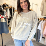 Mom Club Graphic Washed Crewneck Sweater - Love and Lee Apparel