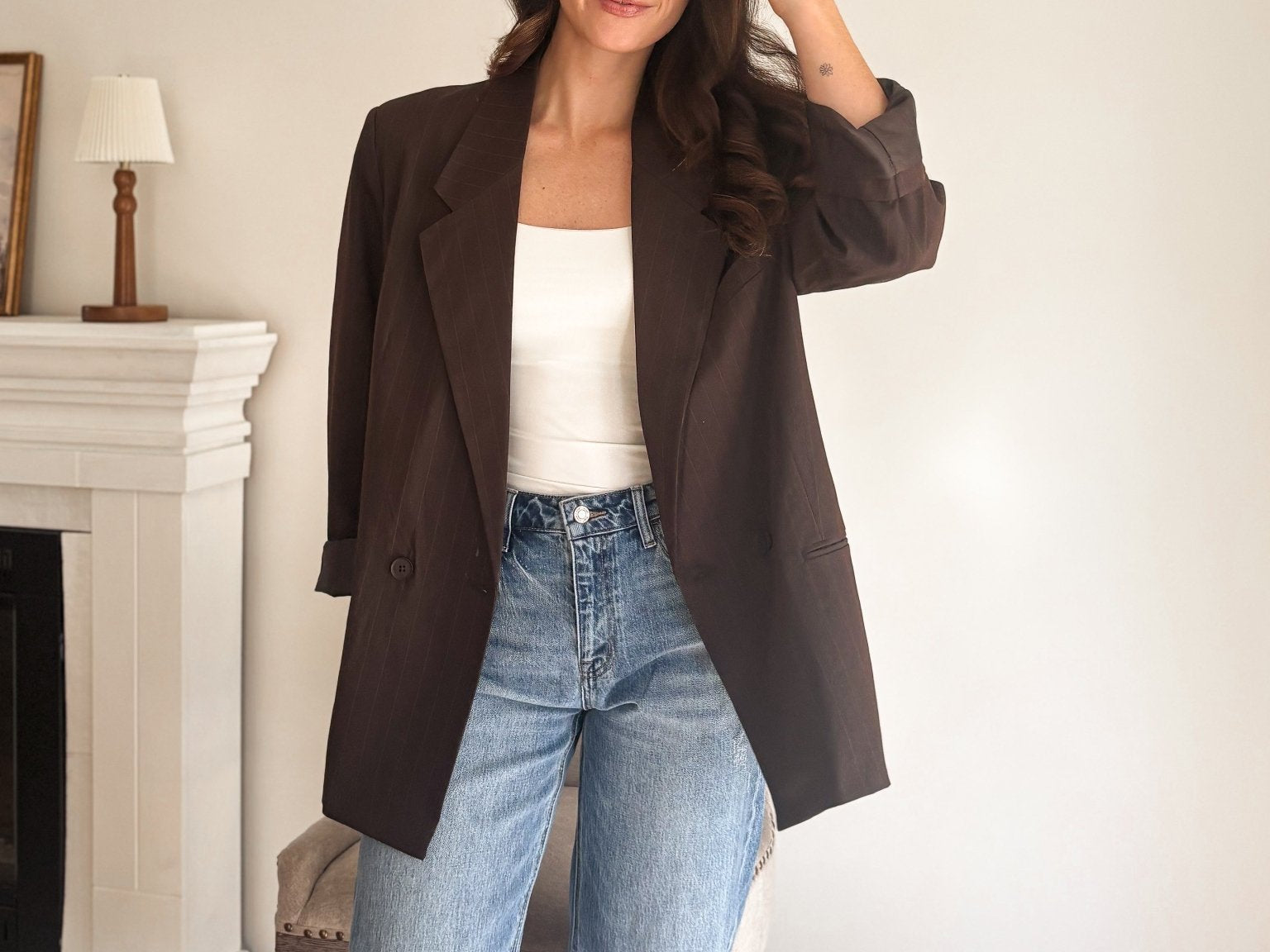 The '9 to Thrive' Long Sleeve Pinstripe Blazer - Love and Lee Apparel
