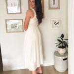 The Avery Spaghetti Strap Front Tie Shirred Waist Midi Dress - Love and Lee Apparel