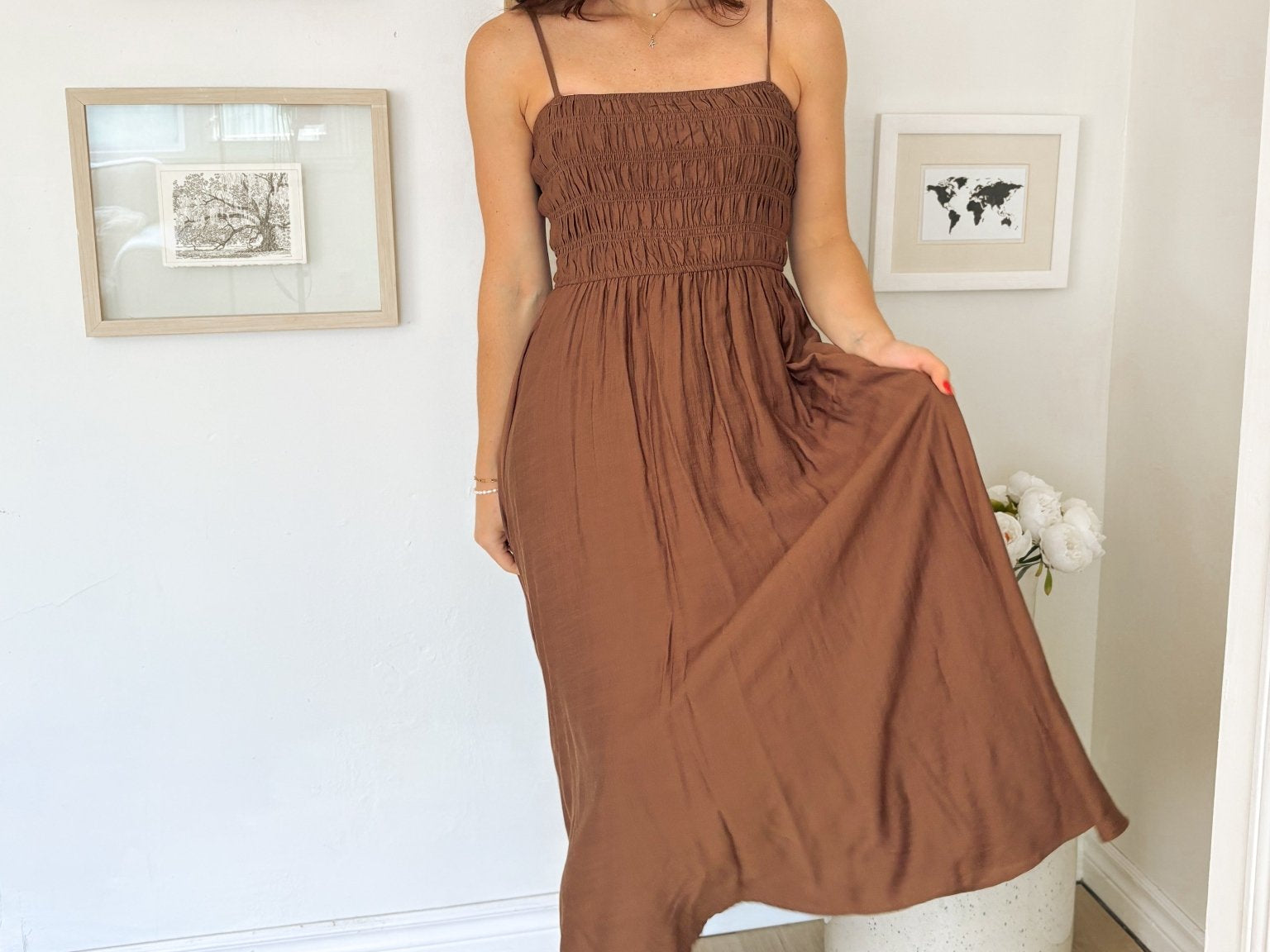 The Hudson Brown Midi Dress - Love and Lee Apparel