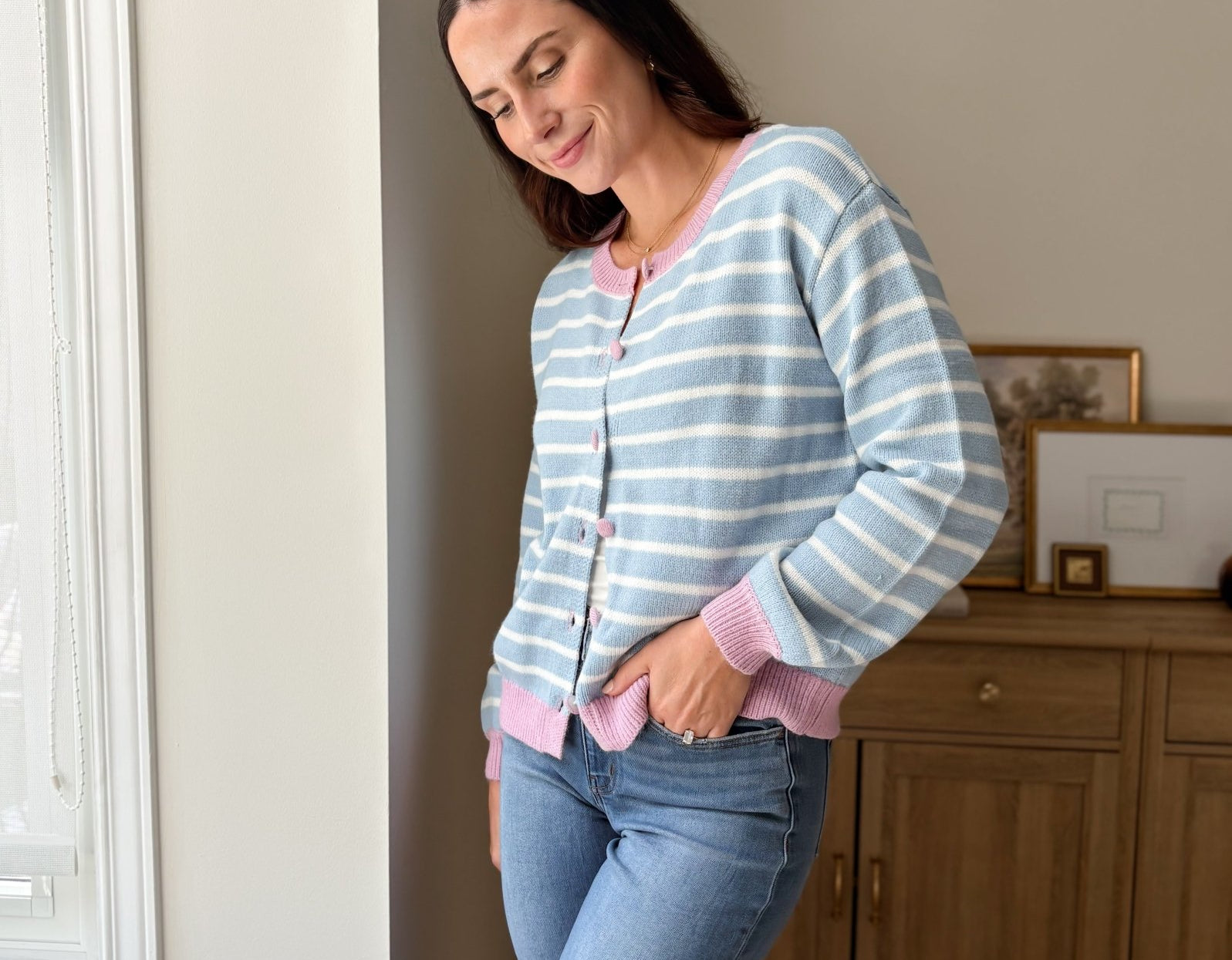 The Morgan Long Sleeve Striped Knit Cardigan - Love and Lee Apparel
