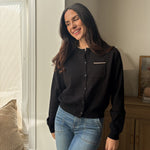 The 'October' Round Neck Contrast Piping Button Cardigan - Love and Lee Apparel