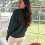 The Autumn Evergreen Raw Edge Cropped Knit Sweater - Love and Lee Apparel