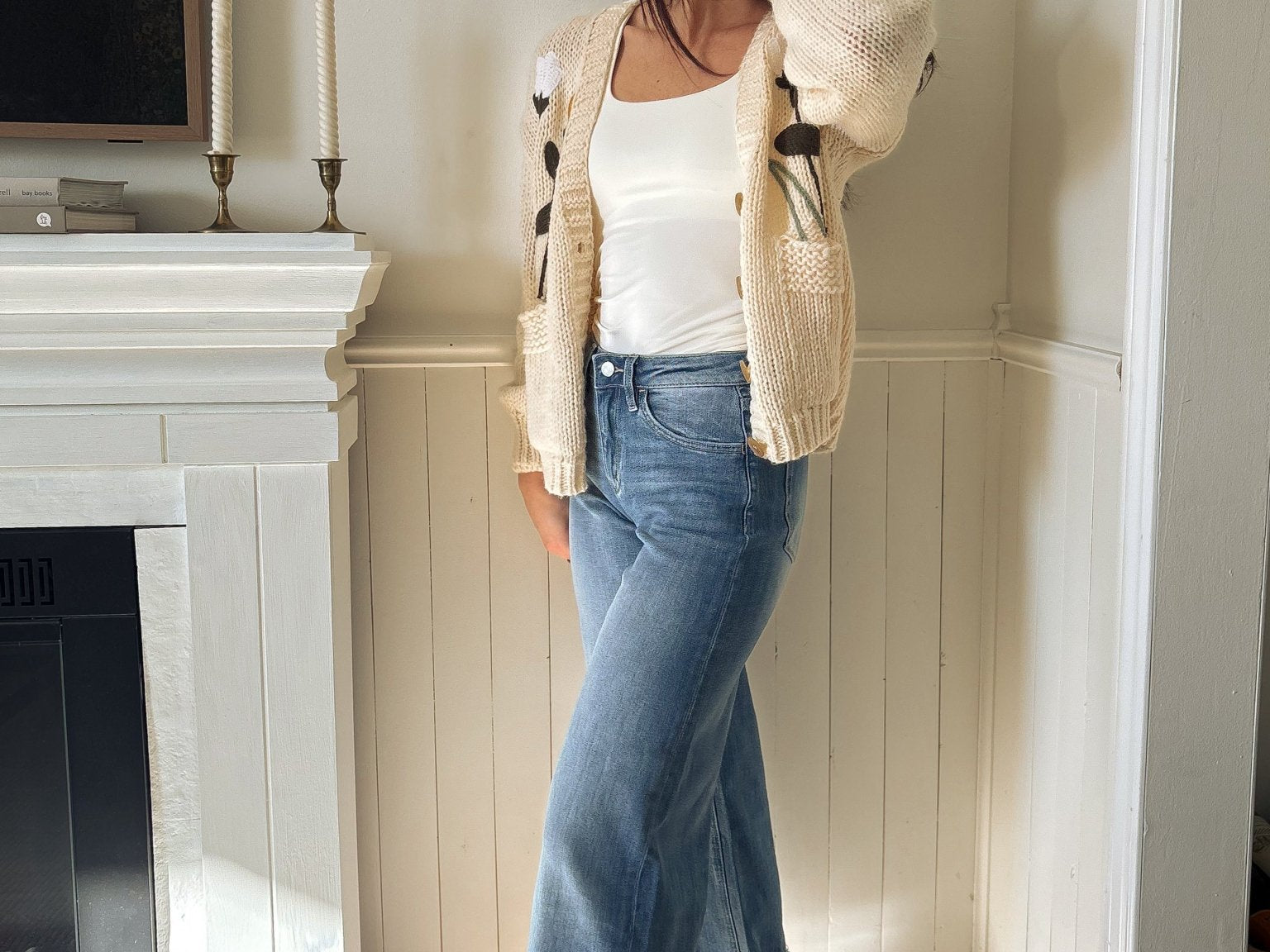 The Margaux High Rise Medium Wash Cuffed Wide Jeans - Love and Lee Apparel