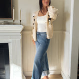 The Margaux High Rise Medium Wash Cuffed Wide Jeans - Love and Lee Apparel