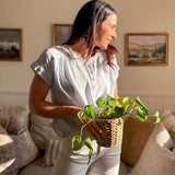 The Ruth Short Sleeve Henley Detail Blouse with Ruched Shoulder - Love and Lee Apparel