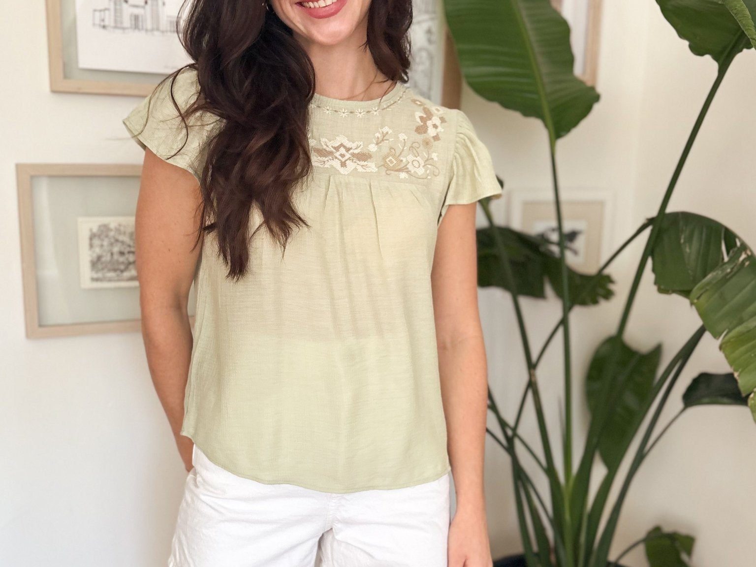 The Charlotte Light Green Blouse - Love and Lee Apparel