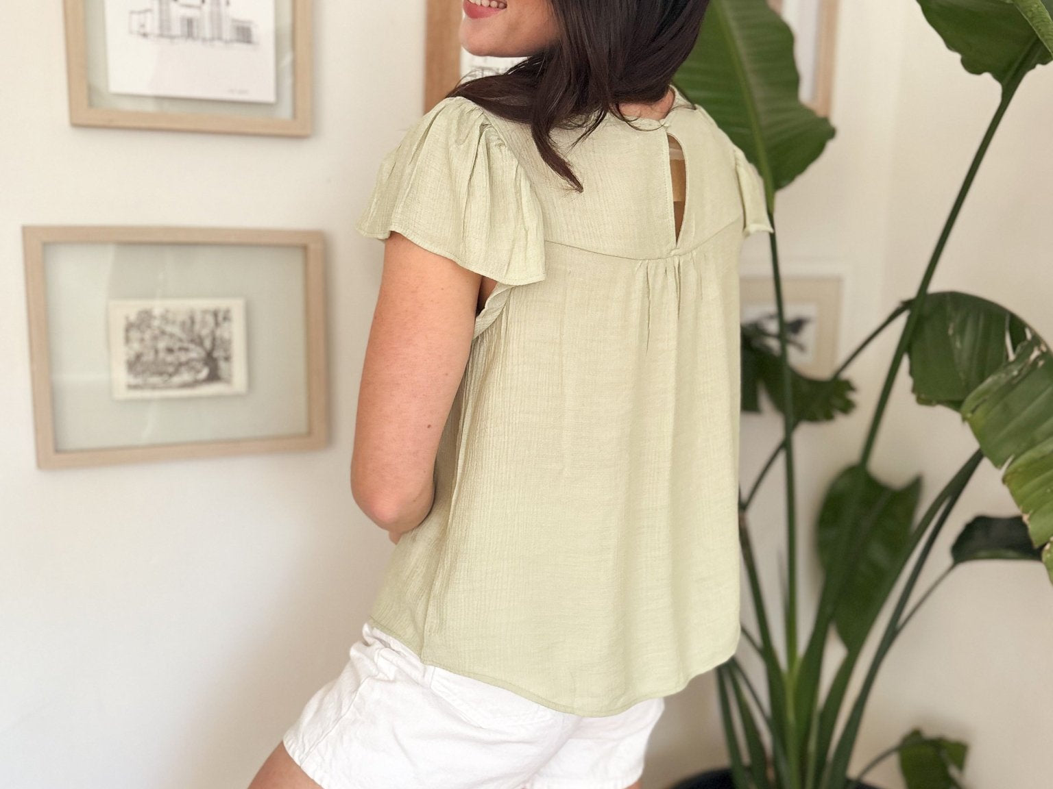 The Charlotte Light Green Blouse - Love and Lee Apparel
