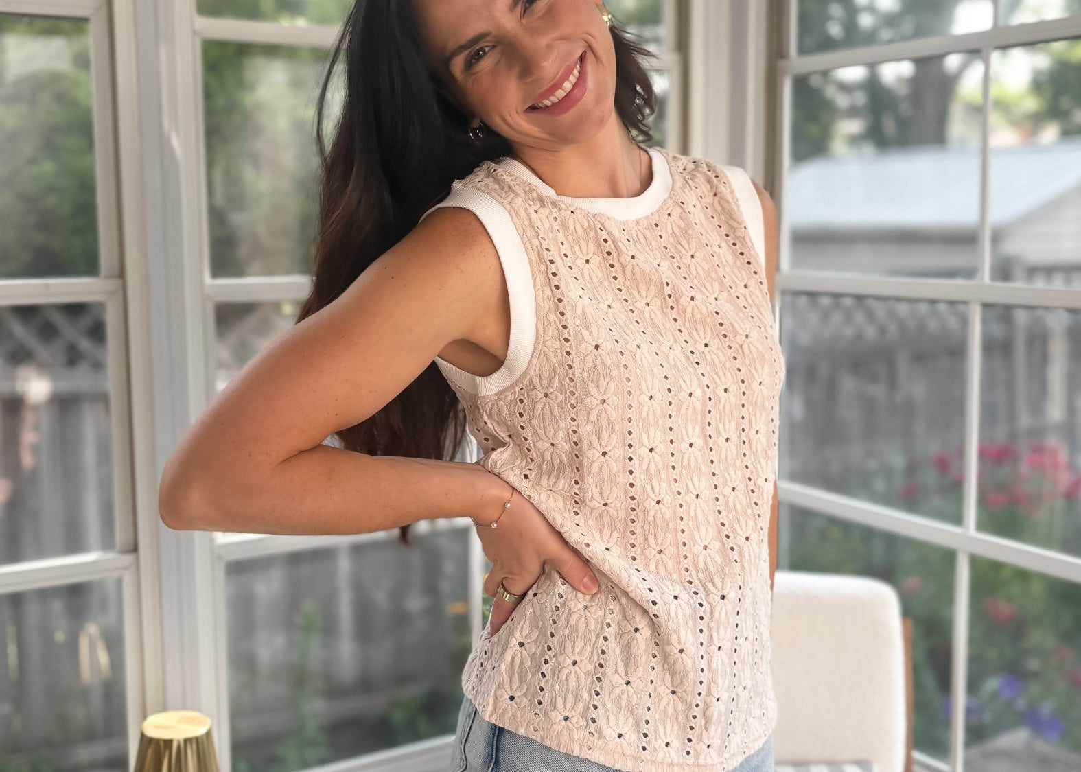 Starlight Eyelet Sleeveless Top - Love and Lee Apparel