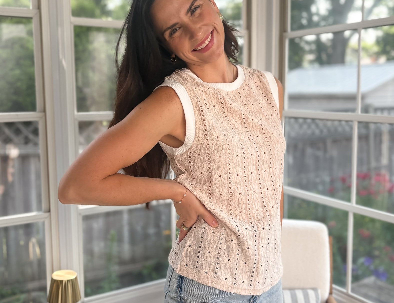 Starlight Eyelet Sleeveless Top - Love and Lee Apparel