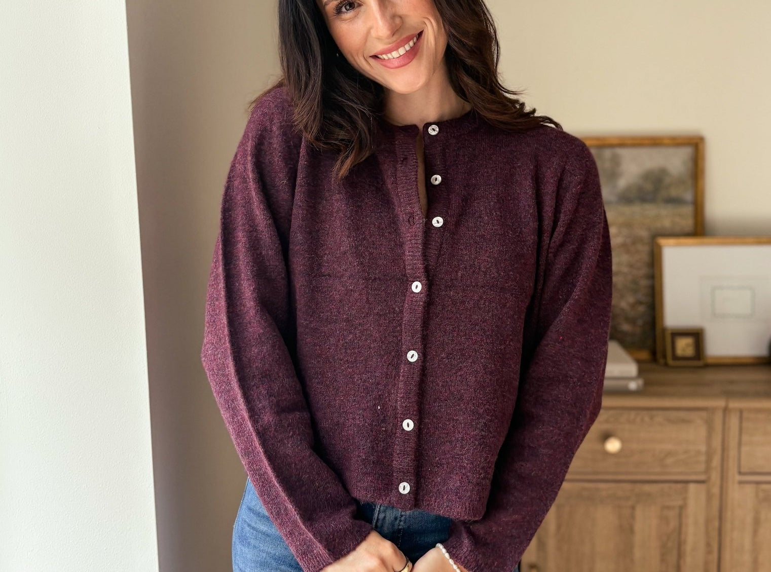 The Maison Merlot Knit Cardigan in Burgundy - Love and Lee Apparel