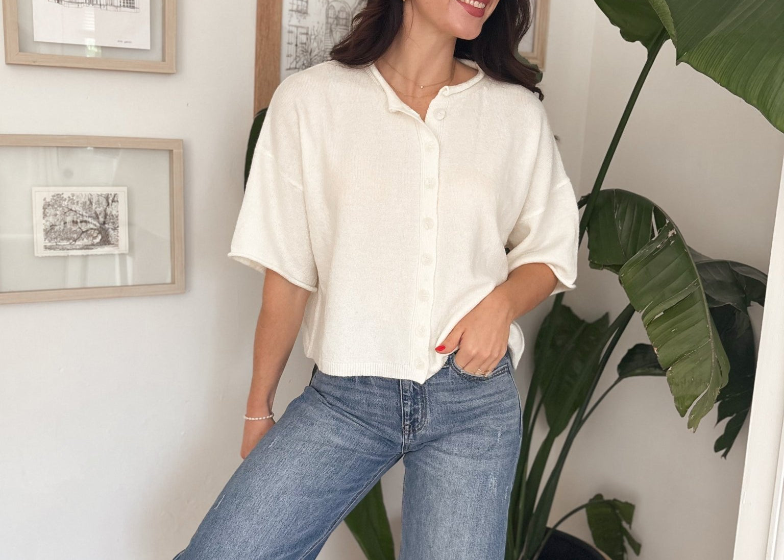 Morgann Short Sleeve Button Down Cardigan - Love and Lee Apparel