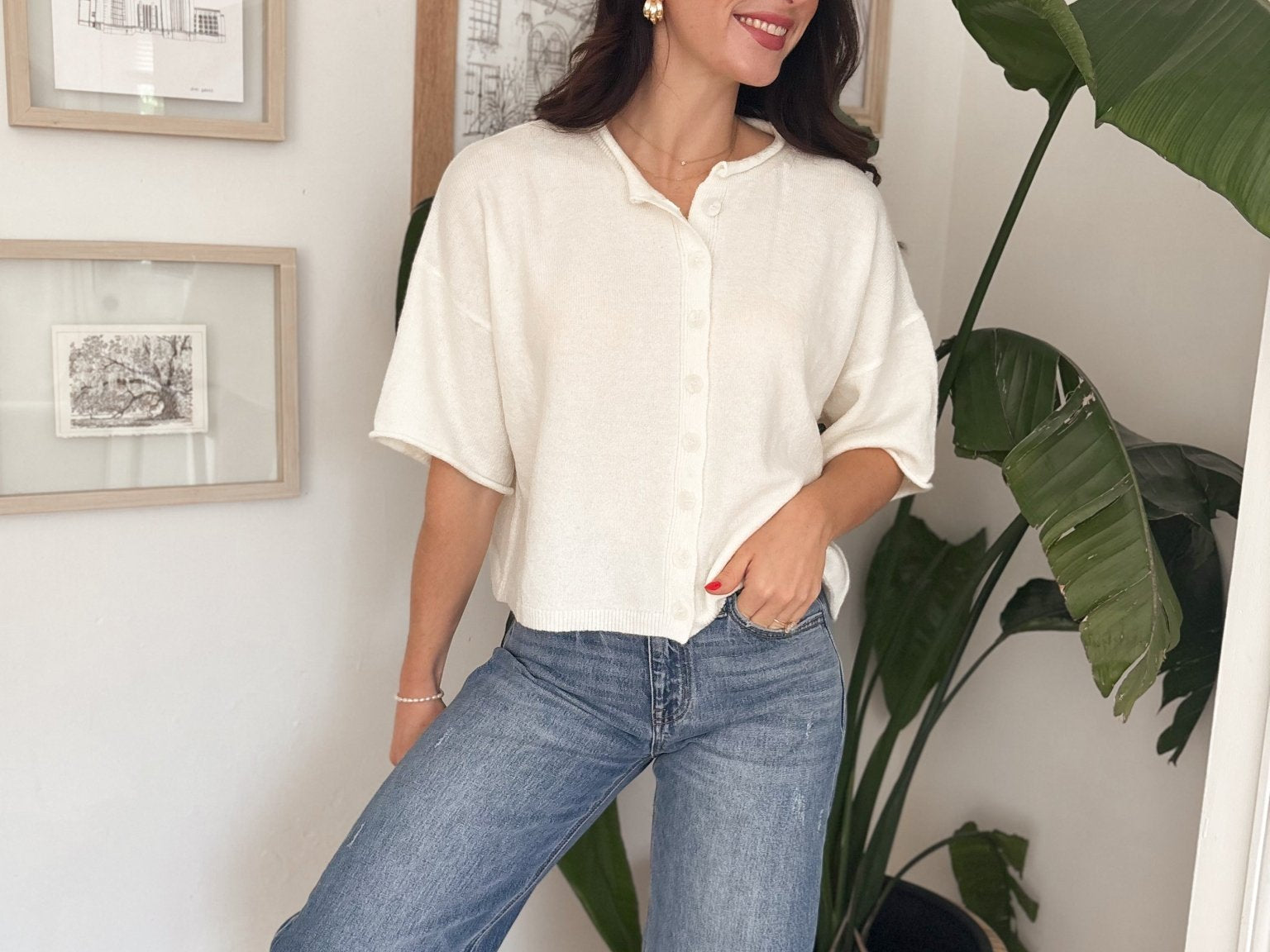 Morgann Short Sleeve Button Down Cardigan - Love and Lee Apparel