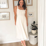 The Avery Spaghetti Strap Front Tie Shirred Waist Midi Dress - Love and Lee Apparel