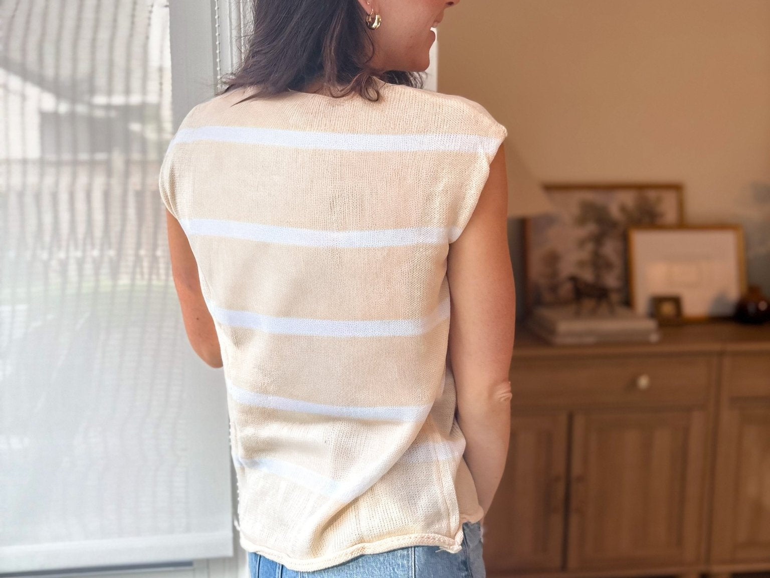 The Blayne Striped Lightweight Knit Short Sleeve Top - Love and Lee Apparel