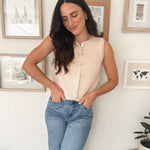The Dakota Raw Edge Button Down Knit Cardigan Vest Top - Love and Lee Apparel