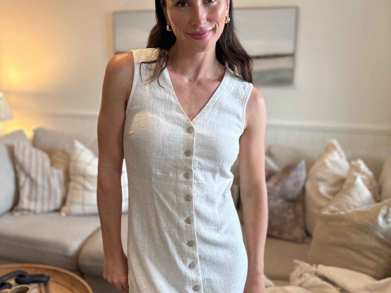 The Keltie V Neck Button Down Dress - Love and Lee Apparel