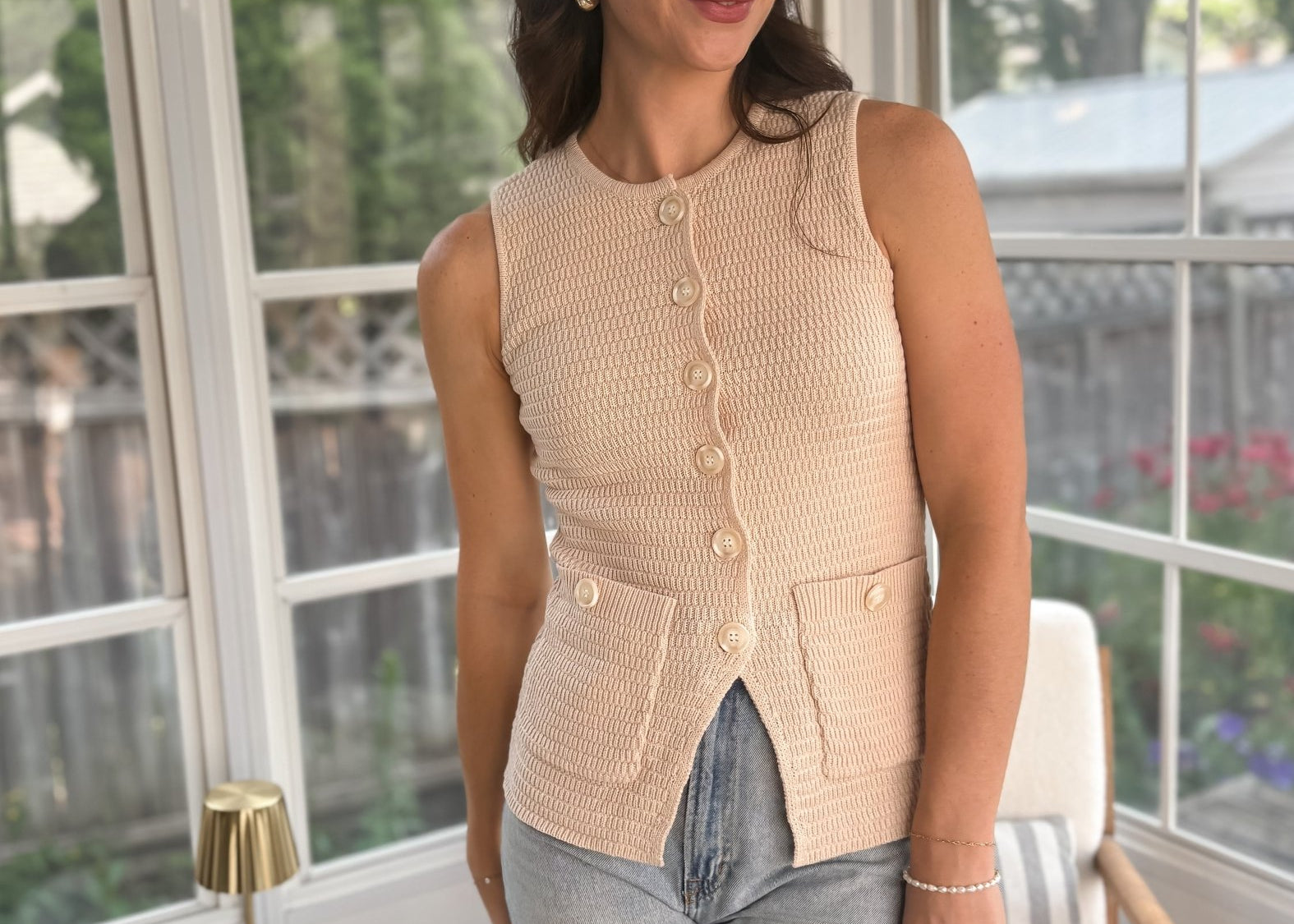 Anna Woven Long-Line Vest - Love and Lee Apparel