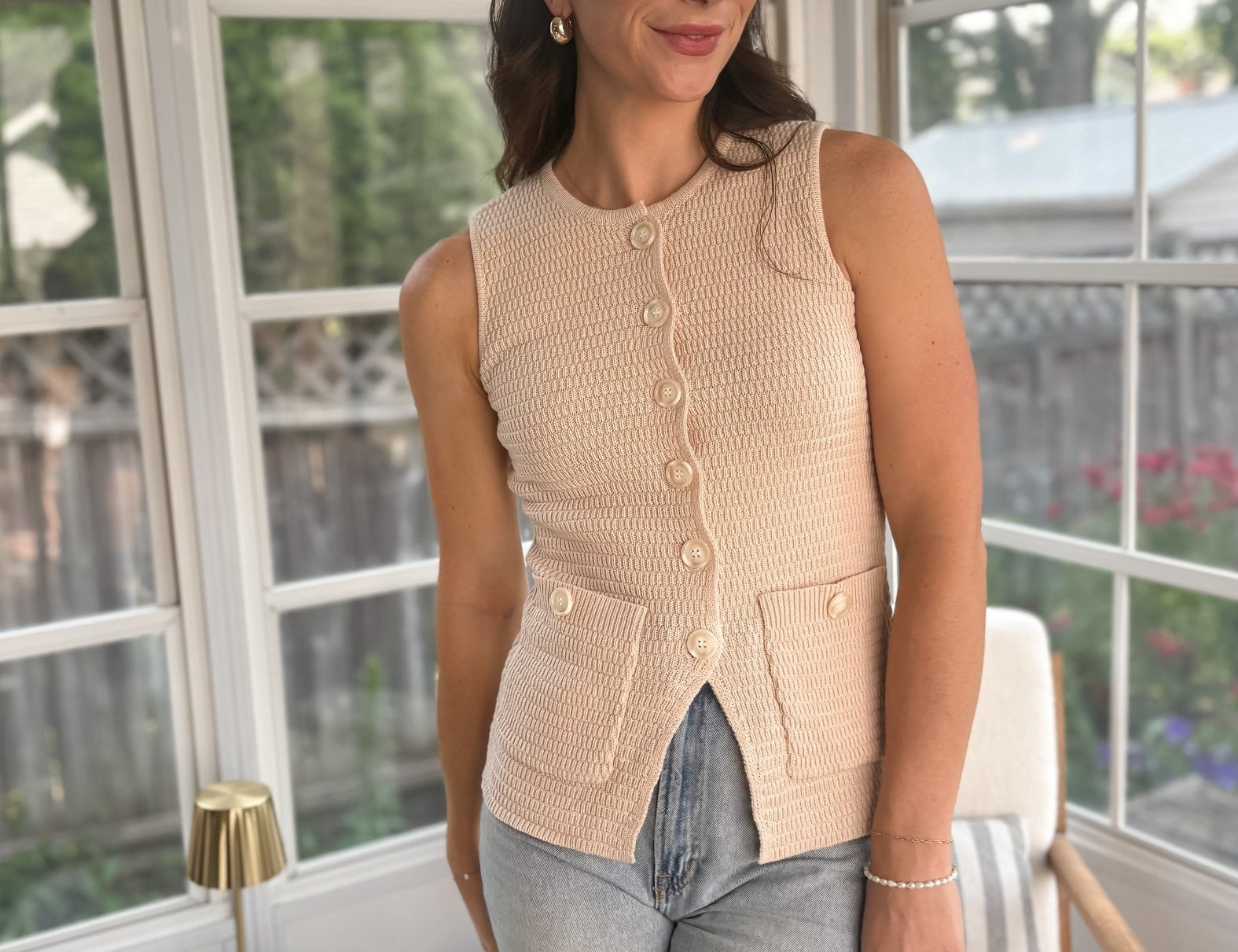 Anna Woven Long-Line Vest - Love and Lee Apparel