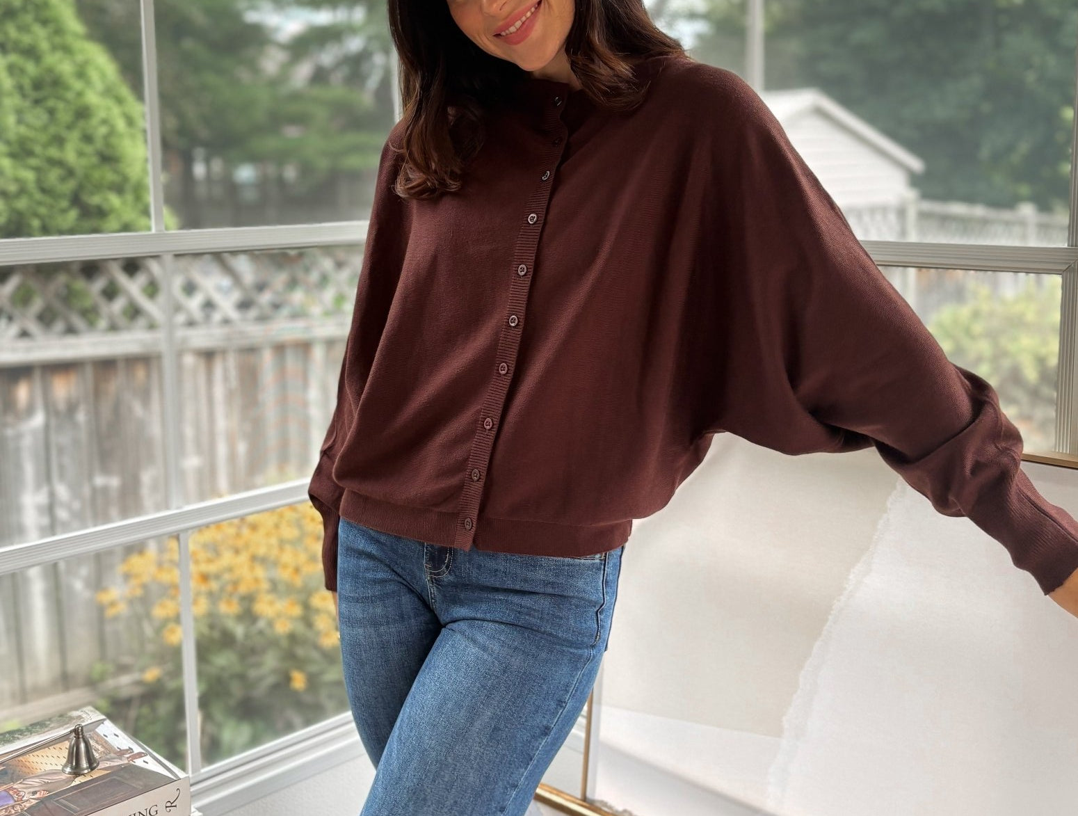 'Alumni Academy' Boat Neck Button Down Knit Cardigan Sweater - Love and Lee Apparel