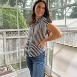 'The Ivy Society' Striped Lightweight Blouse - Love and Lee Apparel