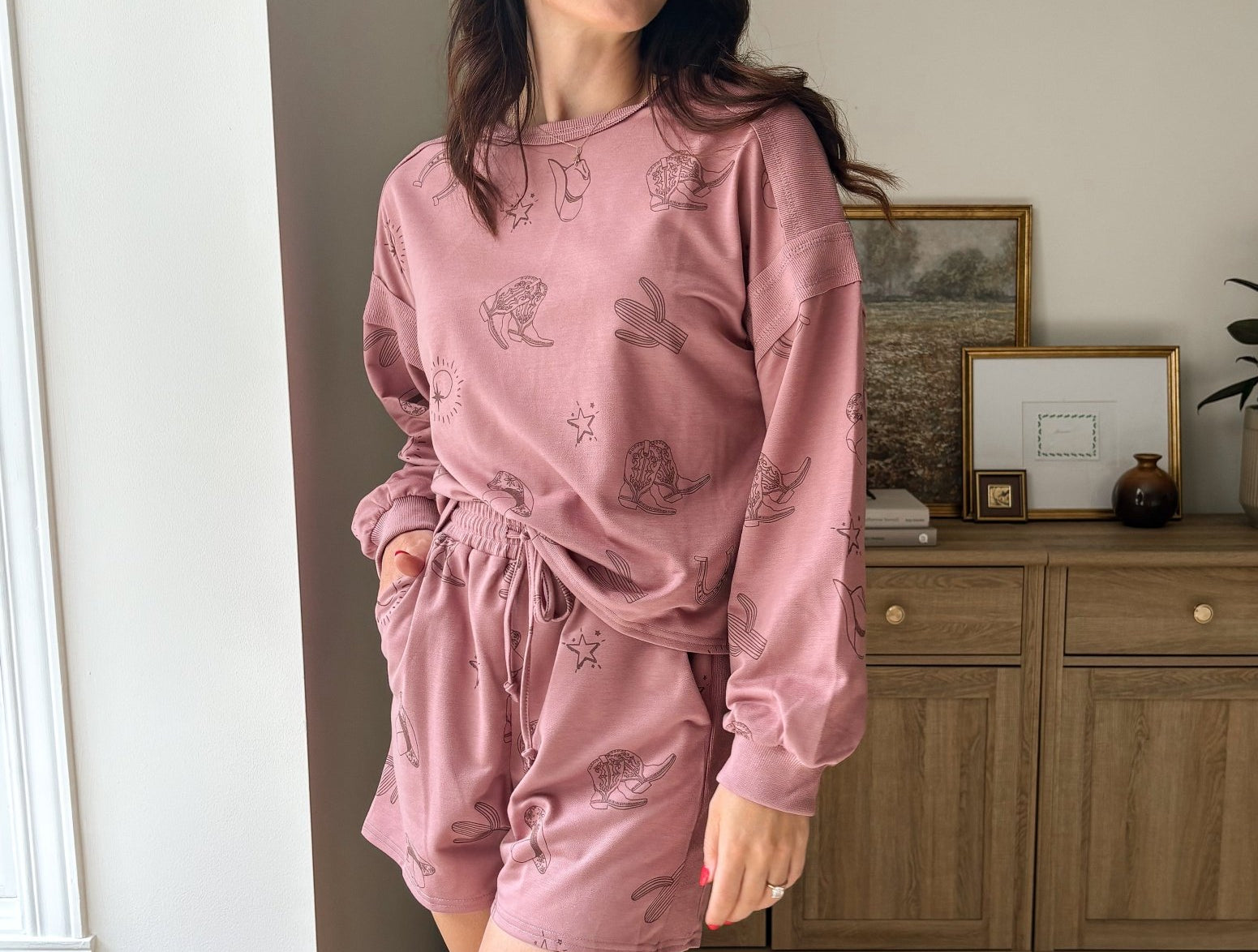 The Last Rodeo Western Print Lounge Set - Love and Lee Apparel
