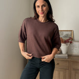 The 'Thyme & Oak' Exposed Seam Drop Shoulder Short Sleeve Pullover - Love and Lee Apparel