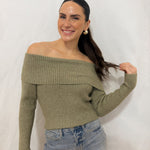 The Katia Long Sleeve Off - Shoulder Knit Sweater - 2 colours available - Love and Lee Apparel