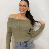 The Katia Long Sleeve Off - Shoulder Knit Sweater - 2 colours available - Love and Lee Apparel