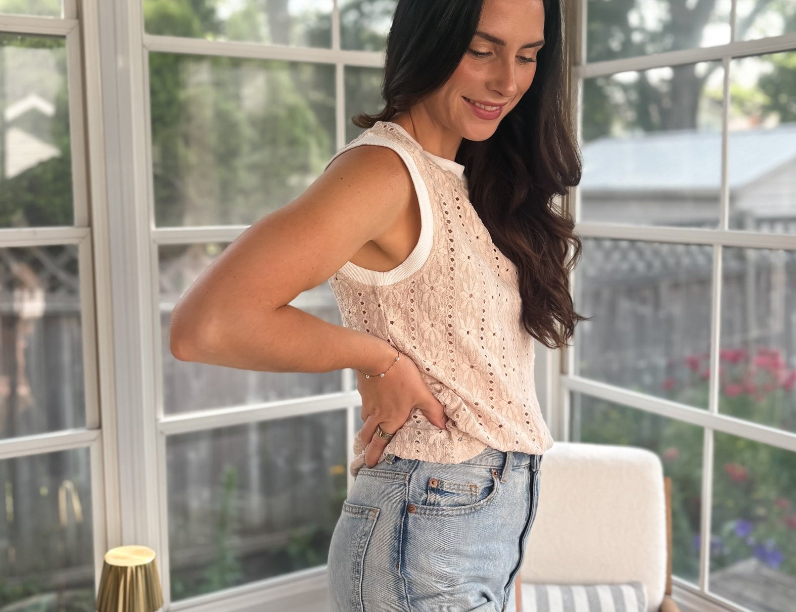 Starlight Eyelet Sleeveless Top - Love and Lee Apparel