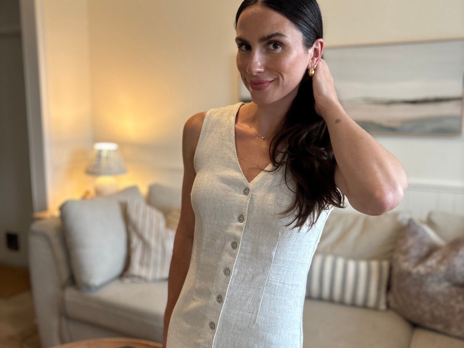 The Keltie V Neck Button Down Dress - Love and Lee Apparel