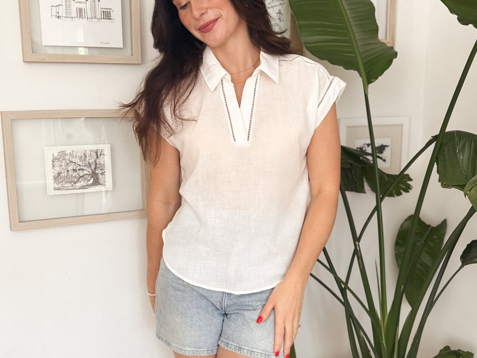 The Ella White Casual Blouse - Love and Lee Apparel