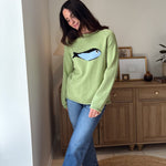 Fish Graphic Long Sleeve Knit Pullover Sweater - Love and Lee Apparel