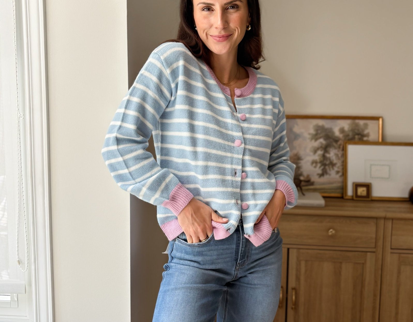 The Morgan Long Sleeve Striped Knit Cardigan - Love and Lee Apparel