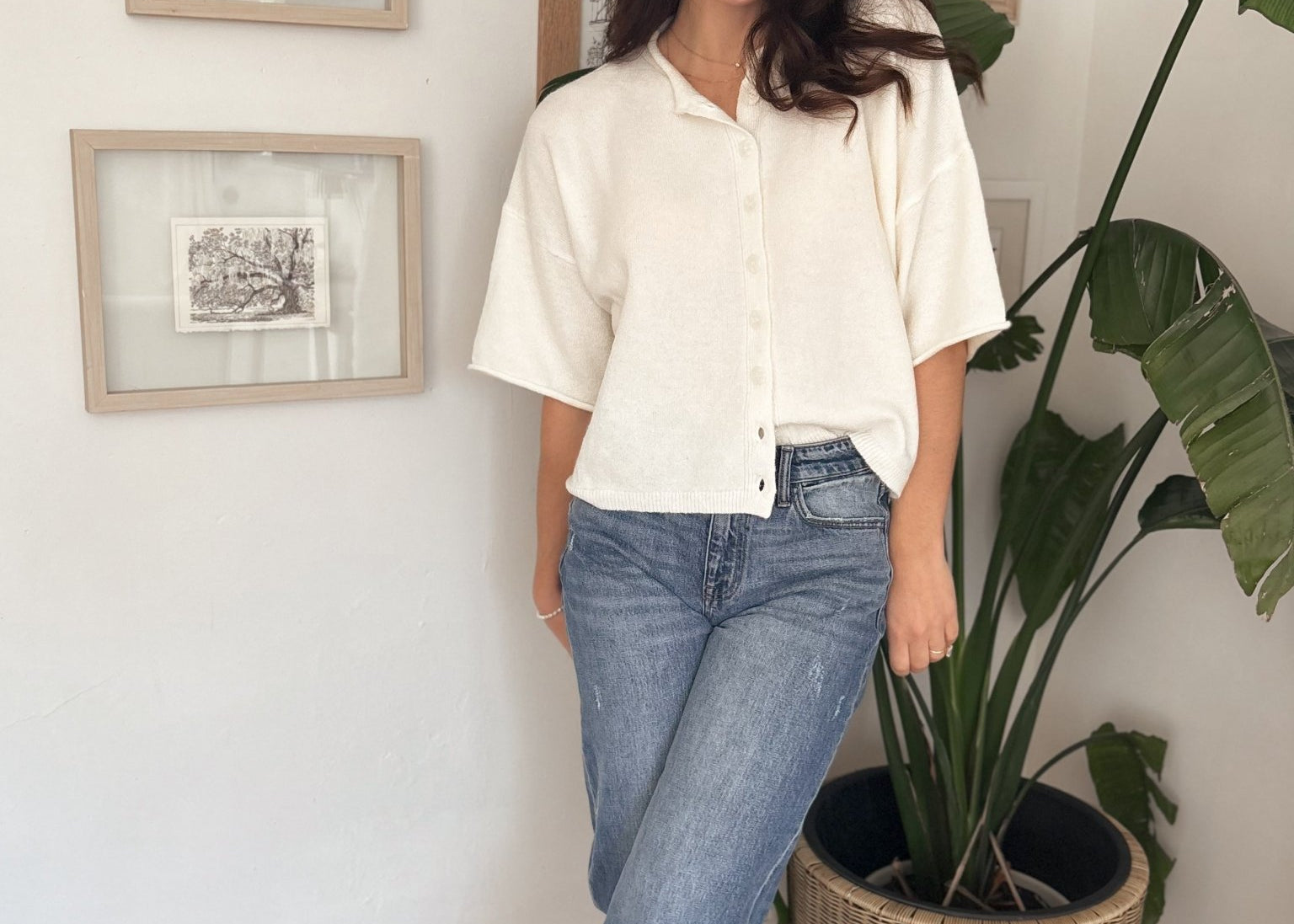 Morgann Short Sleeve Button Down Cardigan - Love and Lee Apparel