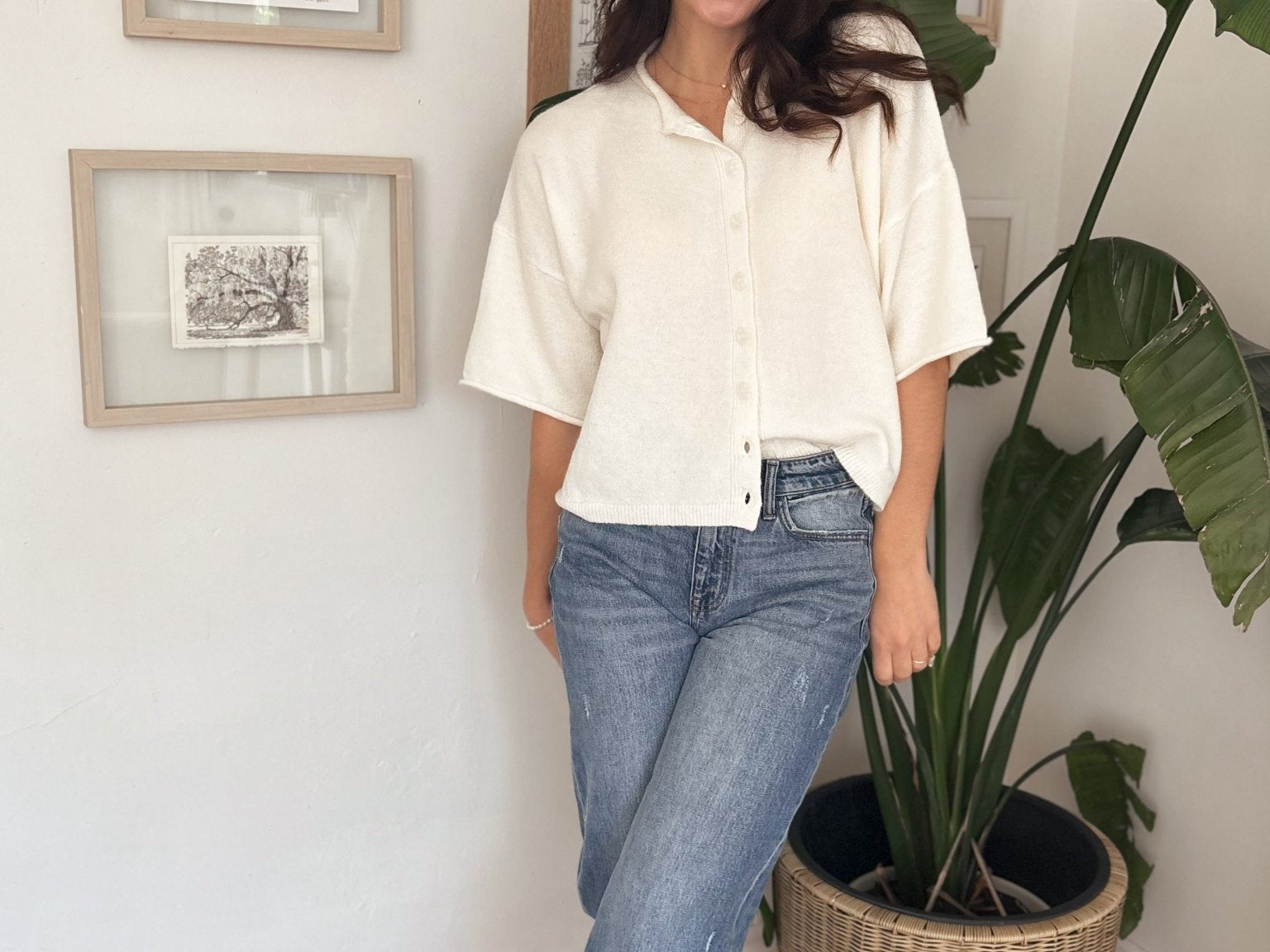 Morgann Short Sleeve Button Down Cardigan - Love and Lee Apparel