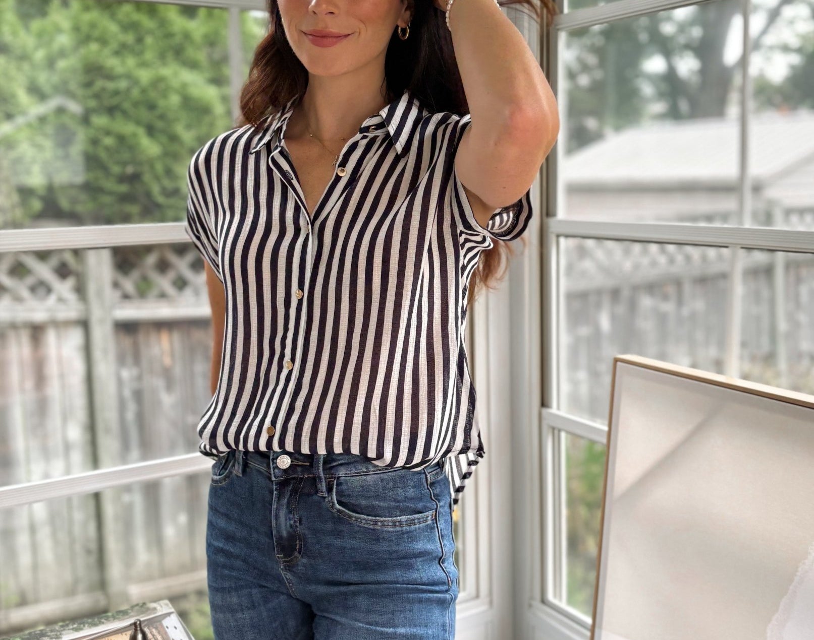 'The Ivy Society' Striped Lightweight Blouse - Love and Lee Apparel