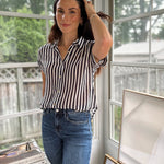 'The Ivy Society' Striped Lightweight Blouse - Love and Lee Apparel