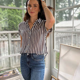 'The Ivy Society' Striped Lightweight Blouse - Love and Lee Apparel