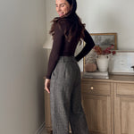 The 'Tweed & Pine' High Waisted Pleated Wide Leg Wool Blend Trousers - Love and Lee Apparel