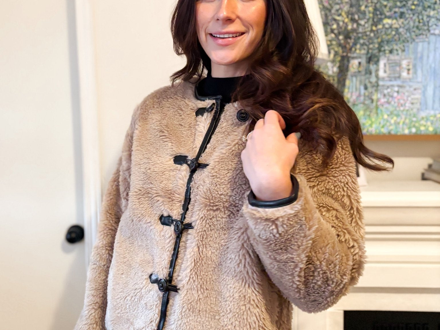 The Trish Crew Neck Teddy Jacket with Toggles - Love and Lee Apparel