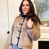 The Trish Crew Neck Teddy Jacket with Toggles - Love and Lee Apparel