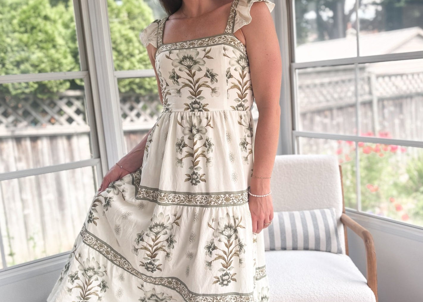 Athena Midi Dress with Cap Sleeves - Love and Lee Apparel