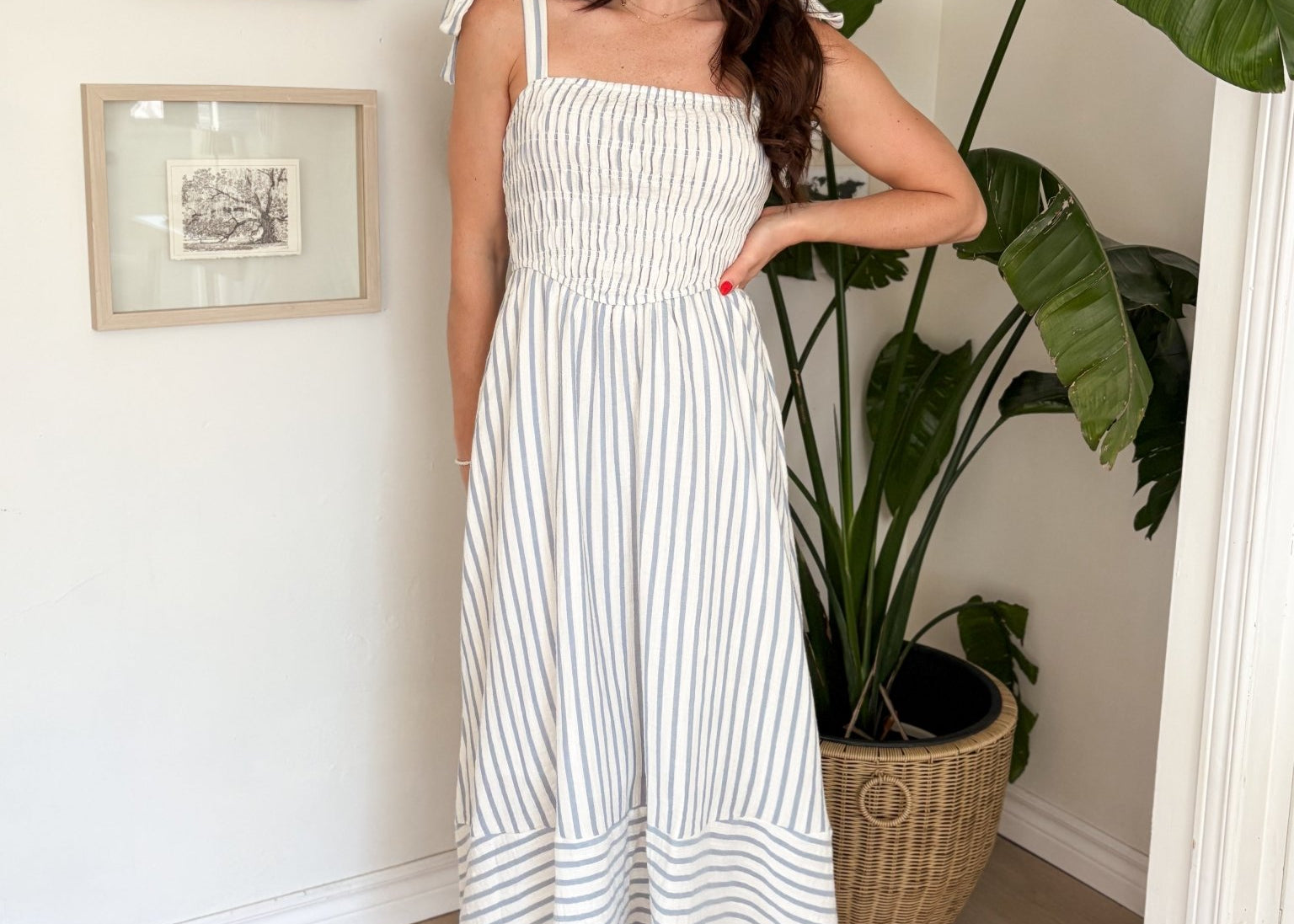 The Blake Blue And White Striped Dress - Love and Lee Apparel