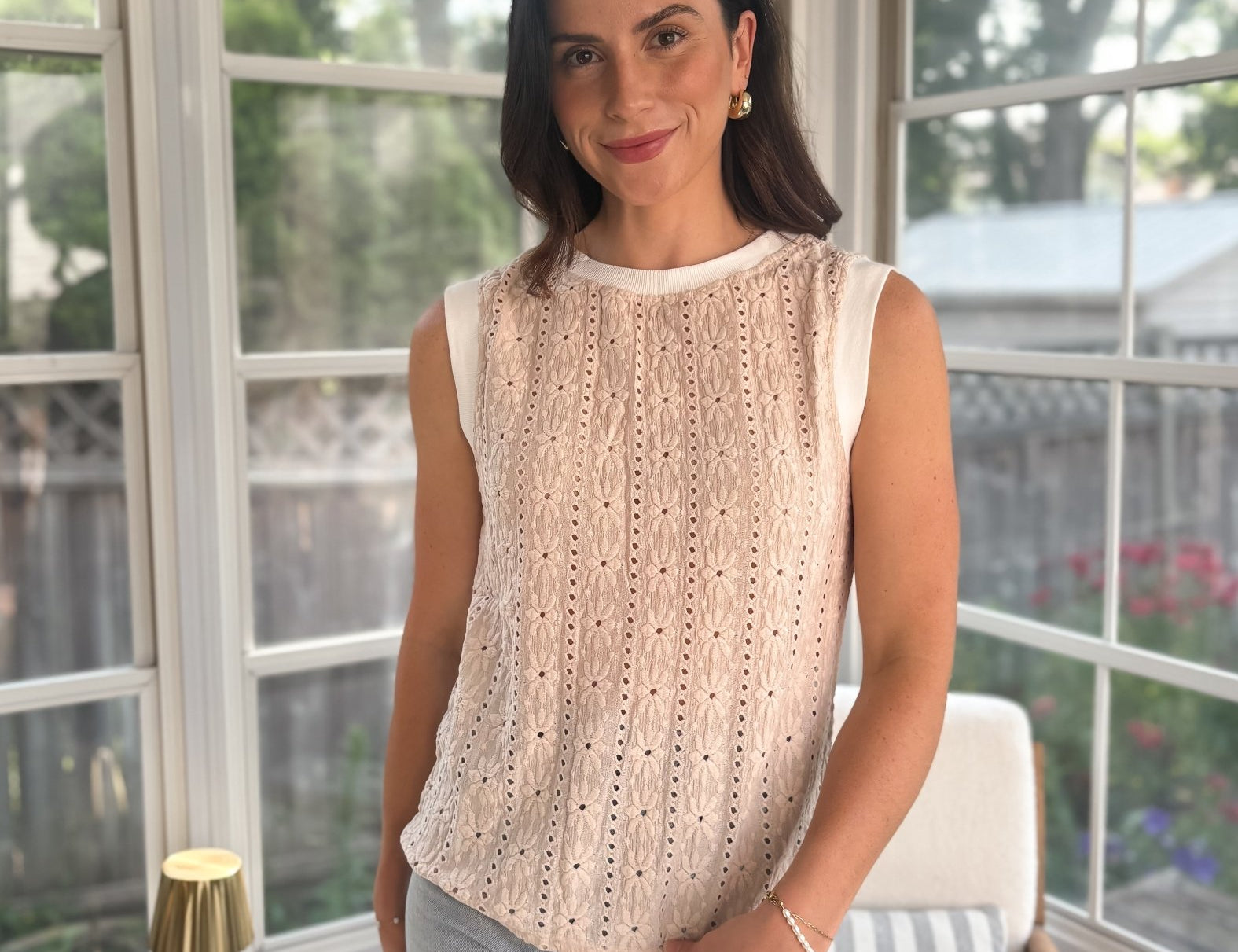 Starlight Eyelet Sleeveless Top - Love and Lee Apparel