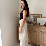The Cecelia Stripe Cotton Barrel Jeans Casual High Waist Pants - Love and Lee Apparel