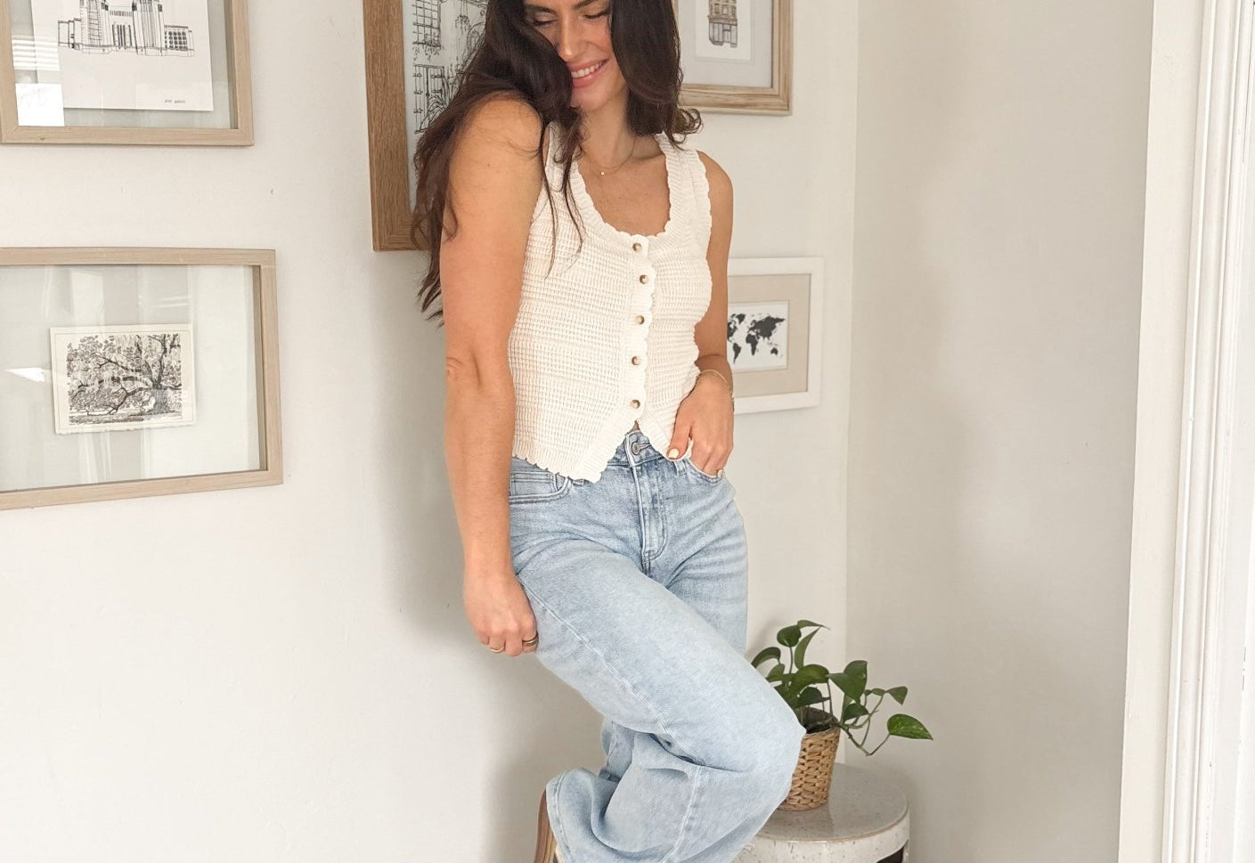 Blake High Rise Light Washed Wide Length Jeans - Love and Lee Apparel