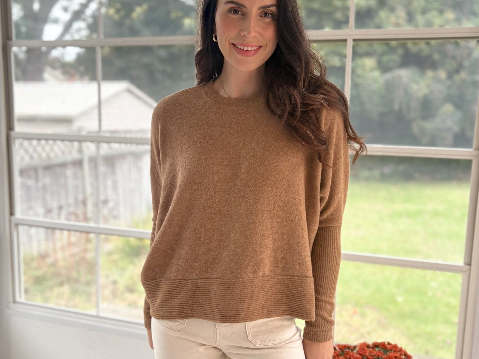 The Harrington Brushed Melange Hacci Dolman Sleeve Sweater - Love and Lee Apparel