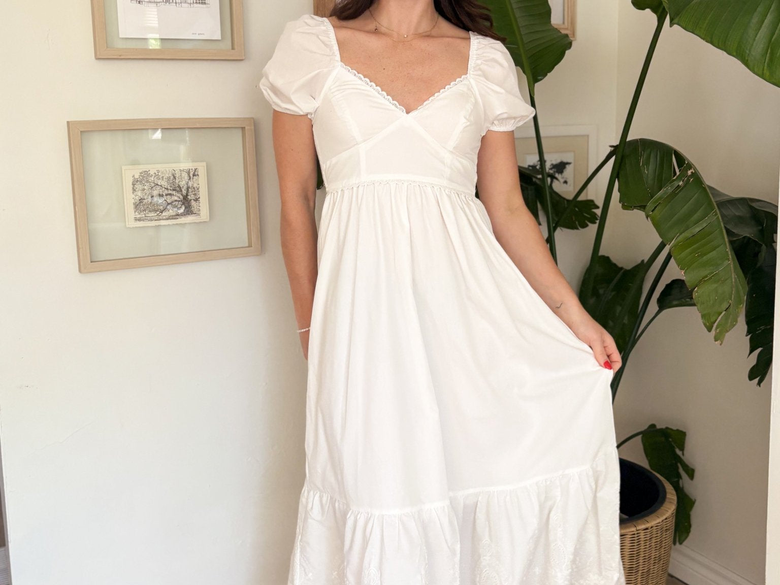 Ariel Eyelet Hem Midi Dress - Love and Lee Apparel